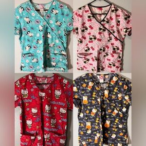 Hello Kitty Sanrio Scrub Tops Size Medium Bundle